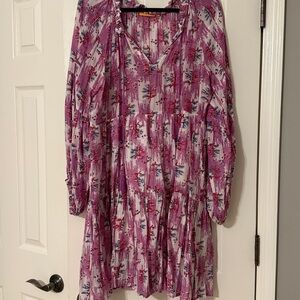 Floral Pink and White Long Sleeve Oliphant Dress